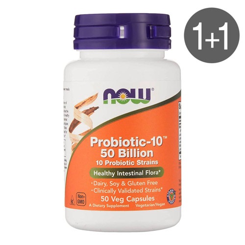 나우푸드 프로바이오틱-10 500억 유산균 50캡슐 1+1 - 알파앤오메가